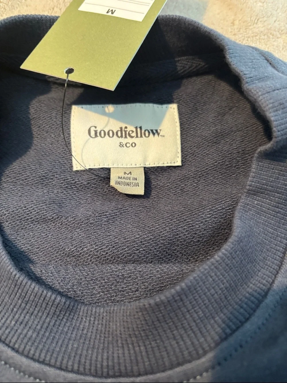 NEW Goodfellow & Co Navy Crewneck with Red USA Patch